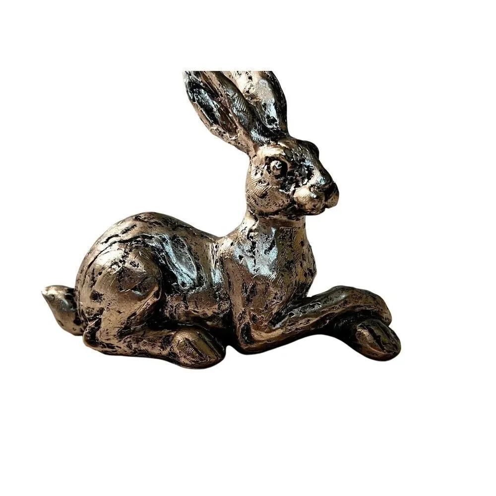 Fiesta Studios Hare Crossed Paws In Antiqued Silver Finish